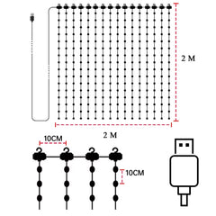 400Leds Smart Curtain String Light Bluetooth APP Control Christmas Fairy Light DIY Picture Display Garland Party Wedding Decor