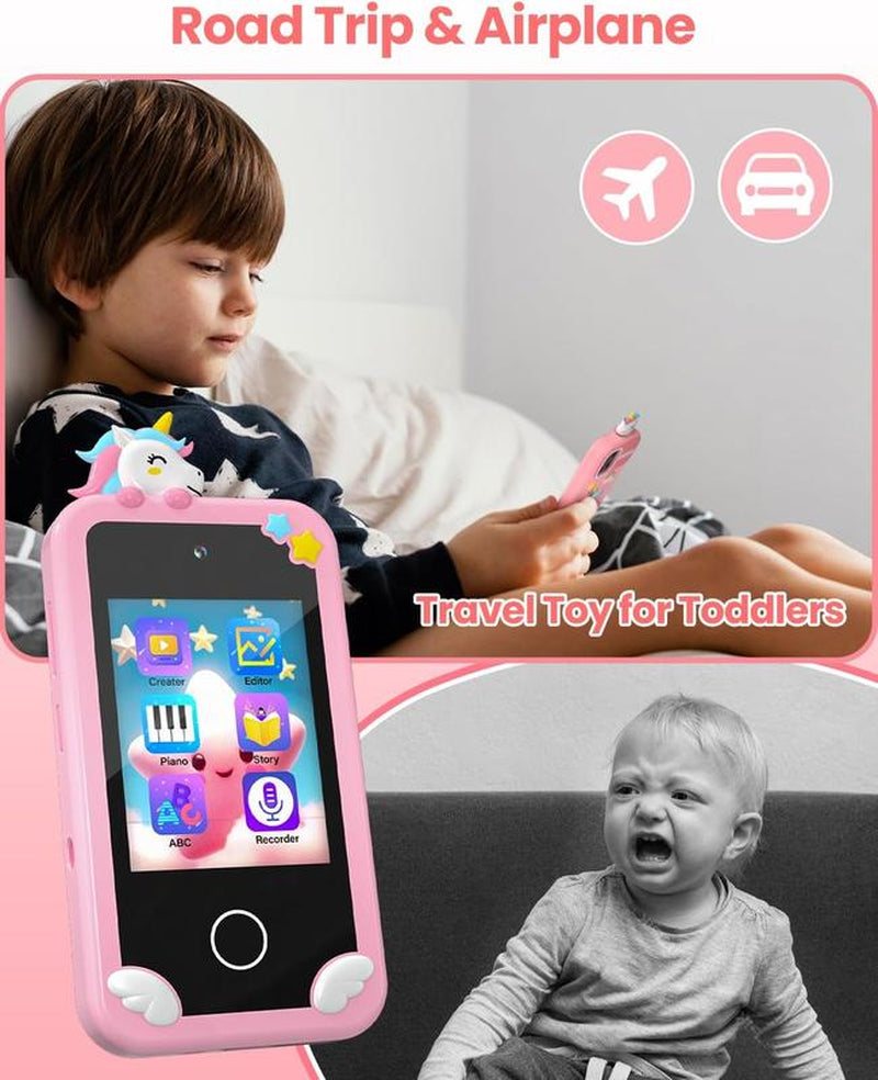 32G Kids Smart Phone, for Girls Boys 3-8 Year Old, Pretend Play Phone Kids Camera Music Player Learning Toy, Christmas Birthday Gifts, 2.8" Touchscreen, Dual Camera Mobile Smartphone