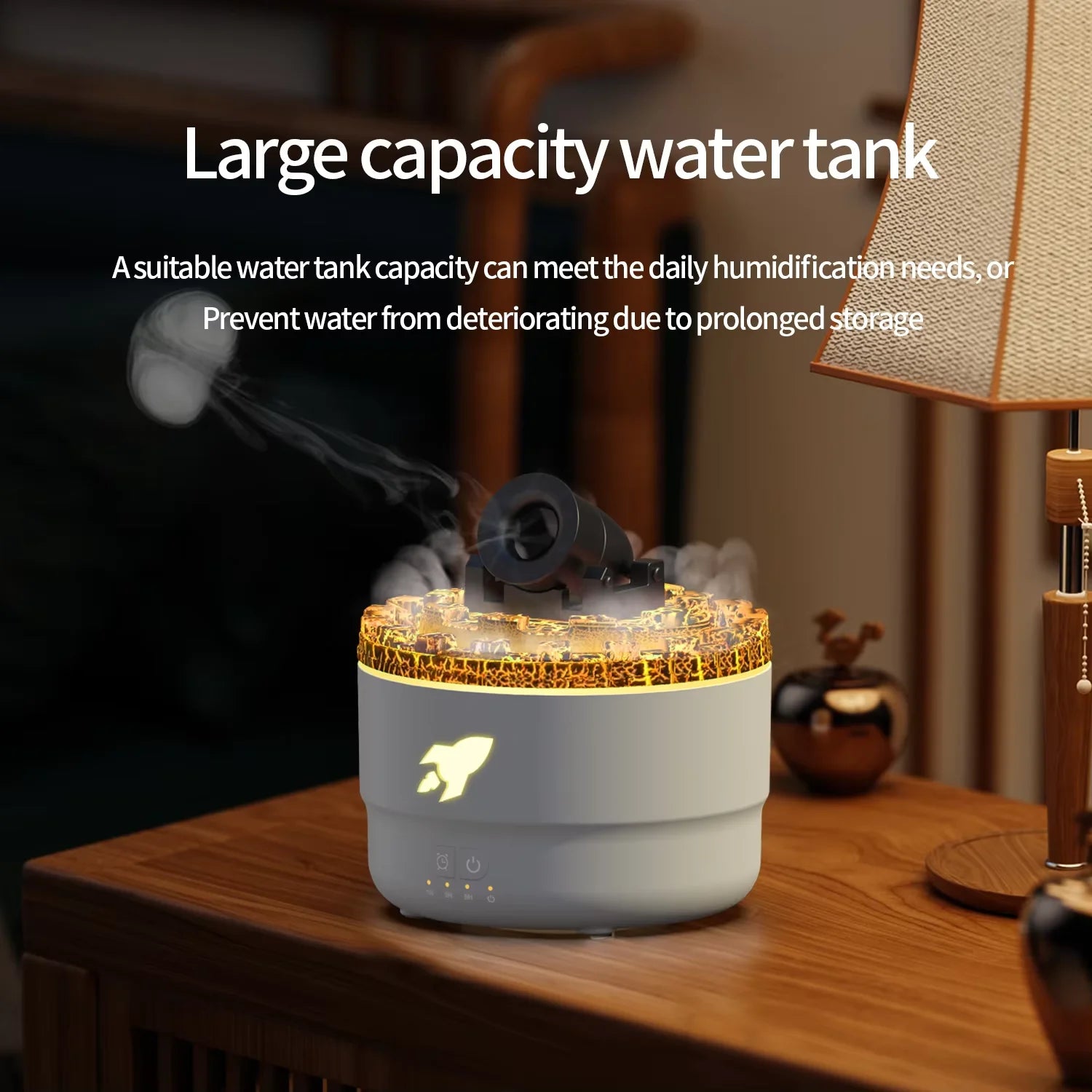 2024 New Creative Fort Aromatherapy Machine Household Lava Crack Humidifier