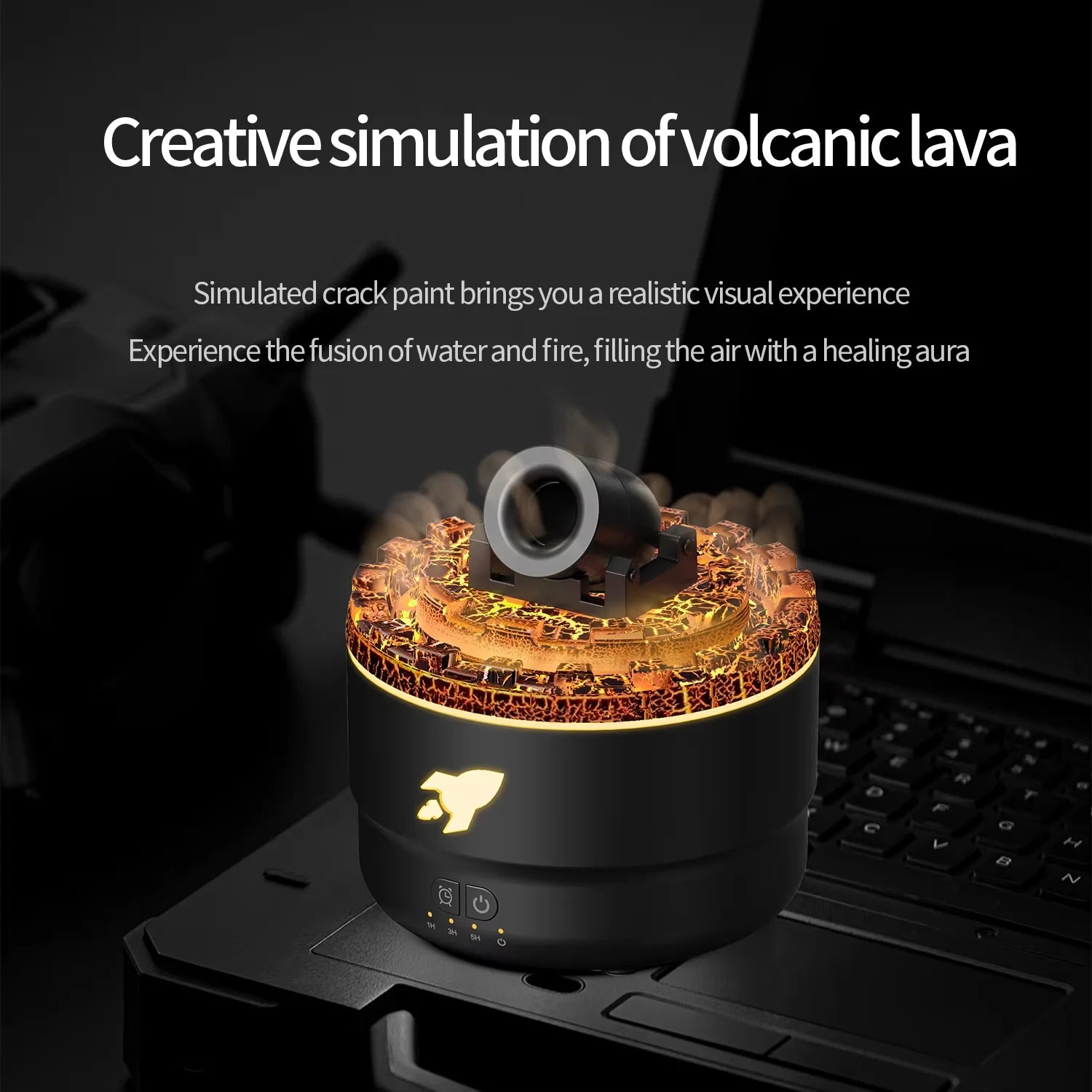 2024 New Creative Fort Aromatherapy Machine Household Lava Crack Humidifier